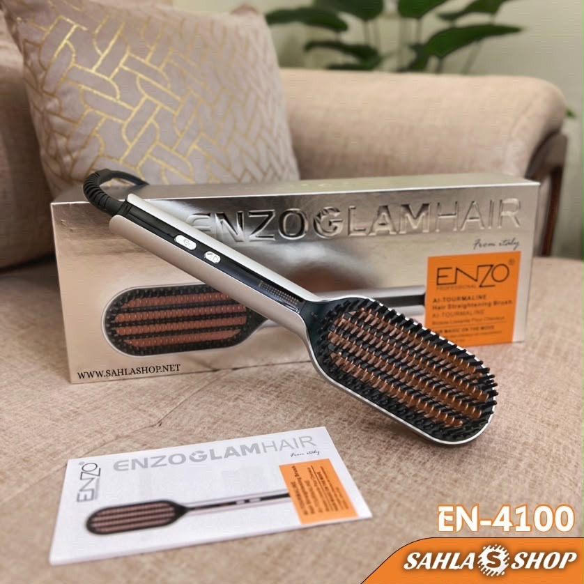 ENZO 🇮🇹 GLAM HAIR straightening brush EN-4100 - الصورة 4